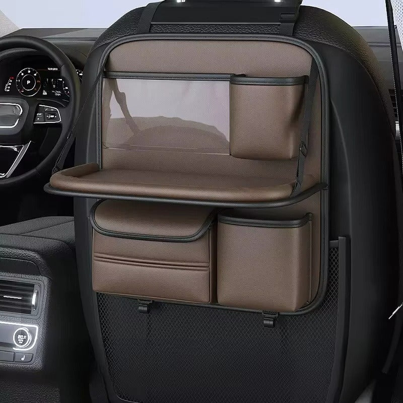 Car Seat Back Storage Organizer with Foldable Rear Tray